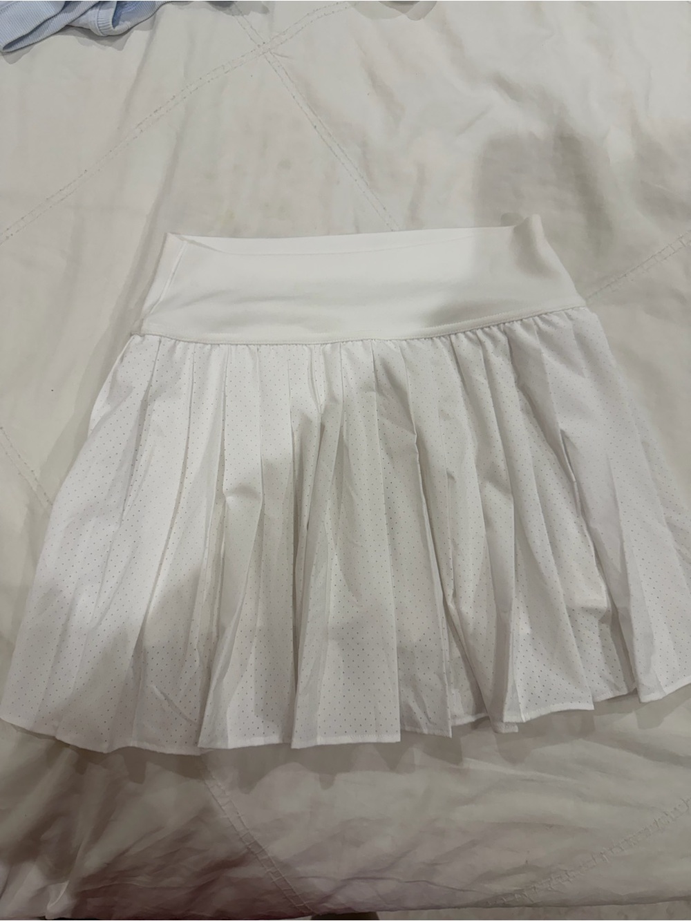 aerie White Pleated Tennis Skater Skirt